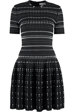 Alexander McQueen Robe en maille contrastante à coupe courte