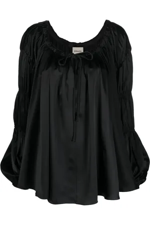 Khaite Blouse en soie Lenny à encolure arrondie