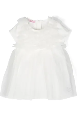 MISS BLUMARINE Robe volantée à encolure ronde