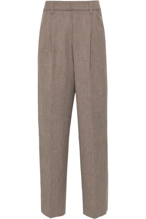 Beaufille Pantalon droit à design plissé