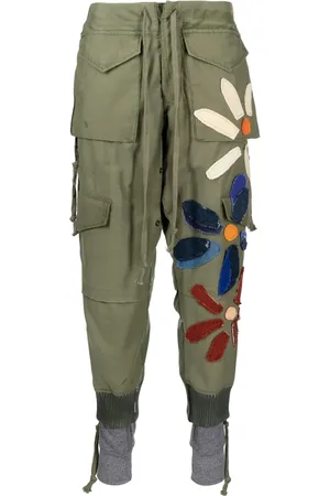 GREG LAUREN Pantalon de jogging à patch fleur