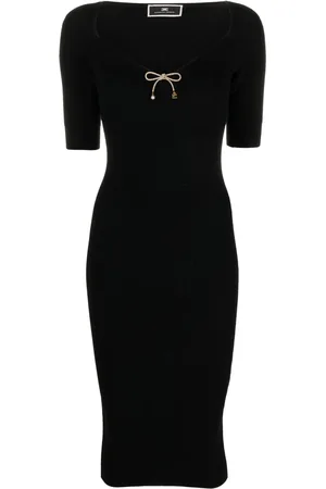 Elisabetta Franchi Robe en laine mélangée à coupe mi-longue