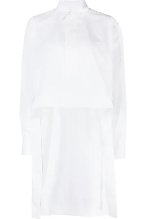 Plan C Chemise en coton à ourlet asymétrique