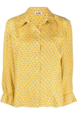 Hermès Chemise en soie à imprimé graphique