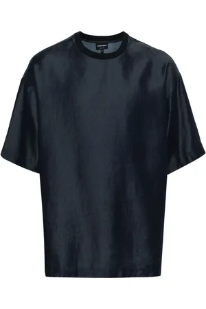 Giorgio Armani T-shirt en jean à logo brodé