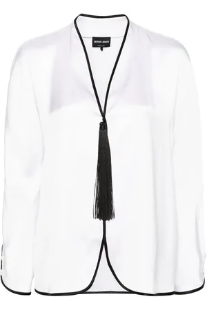 Giorgio Armani Blouse en soie à pompons