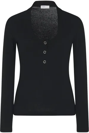 ROSETTA GETTY Haut Henley en maille nervurée