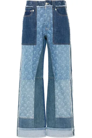 Marine Serre Jean droit à design patchwork