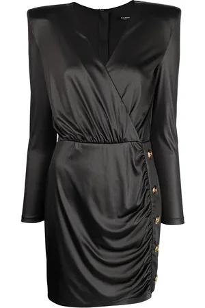 Balmain Robe drapée à épaulettes