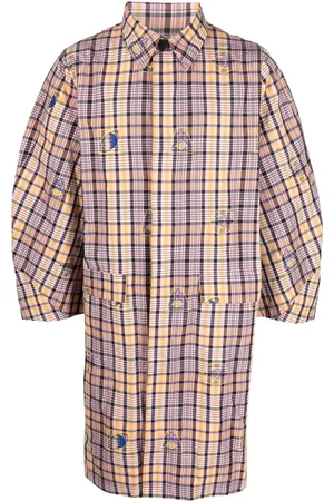 HENRIK VIBSKOV Manteau à carreaux brodés