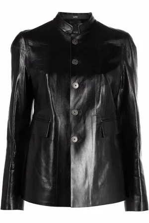 SAPIO Veste en cuir à simple boutonnage