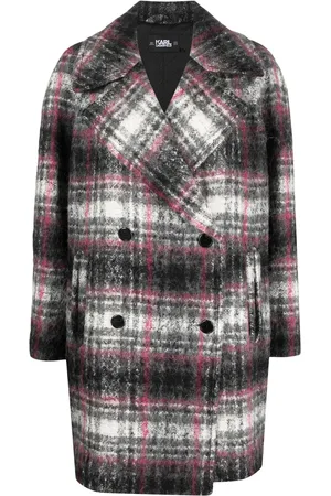 Karl Lagerfeld Manteau croisé à carreaux
