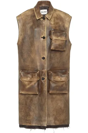 Miu Miu Débardeur long en cuir Nappa