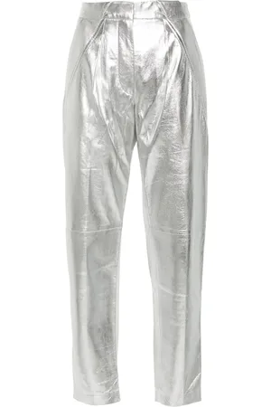 IRO Pantalon fuselé à effet métallisé