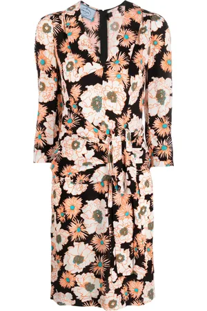 Prada Robe portefeuille à fleurs (années 2000)