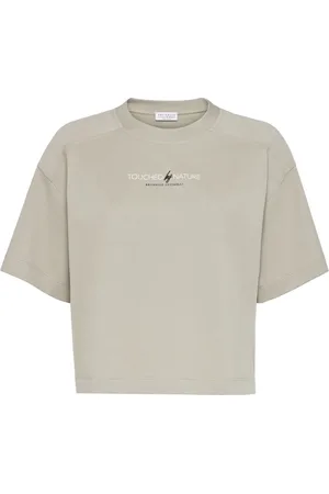 Brunello Cucinelli T-shirt en coton à slogan imprimé