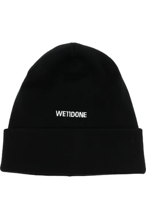 We11 Done Bonnet en laine à logo brodé