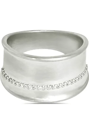 Lark & Berry Bague Dune en or blanc 14ct pavée de diamants