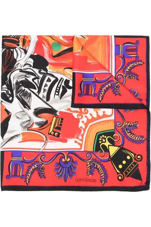 VERSACE Foulard en soie à imprimé graphique (années 1990)
