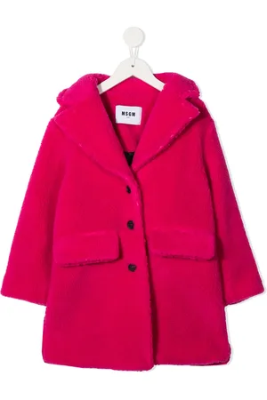 Msgm Manteau texturé à logo brodé