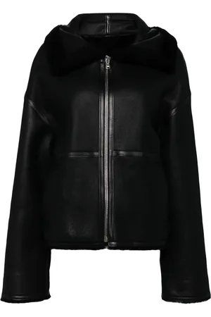 GOEN.J Veste en cuir à doublure lainée