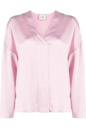 ALYSI Chemise en soie à col v