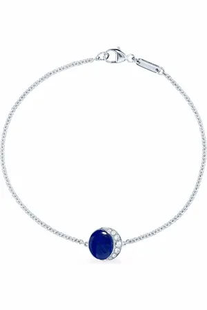 David Morris Bracelet Fortuna en or blanc 18ct serti de diamants et lapis-lazuli