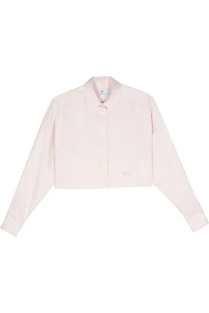 Chiara Ferragni Chemise crop à effet métallisé