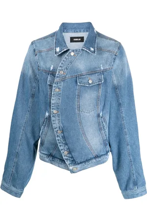 EgonLab Veste en jean à effet usé