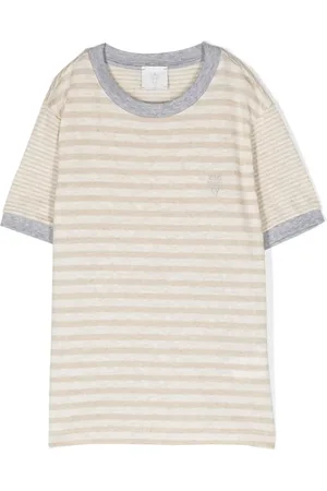 ELEVENTY T-shirt rayé à logo brodé