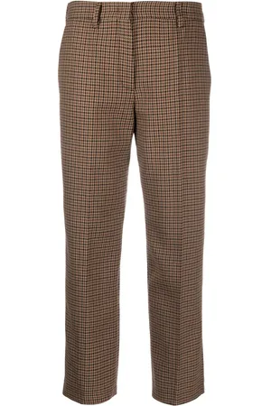 Prada Pantalon en laine à motif pied-de-poule