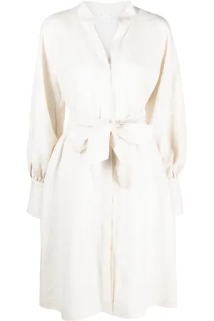 ELEVENTY Robe en lin à taille ceinturée