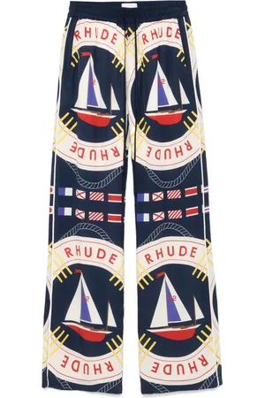 Rhude Pantalon Sail Flag en soie