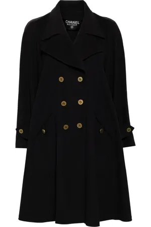 CHANEL Manteau en laine à boutonnière croisée