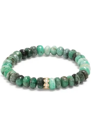 Sydney Evan Bracelet Evil Eye en or 14ct serti de diamants et émeraudes