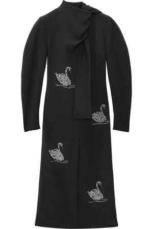 Msgm Robe longue à ornements strassés