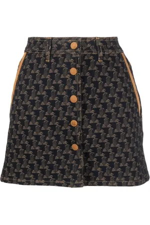 Lanvin Jupe en jean à logo en jacquard