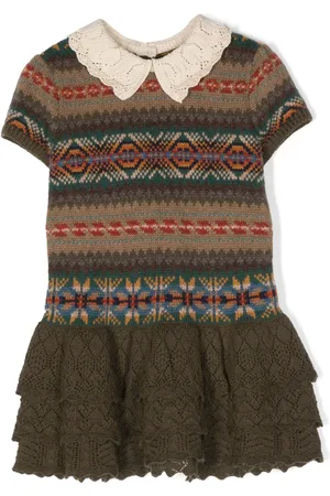 Ralph Lauren Robe courte en maille Fair Isle