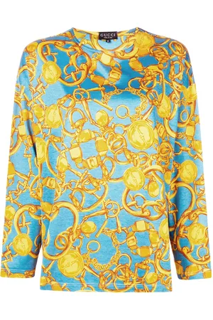 Gucci Chain pattern longsleeved blouse