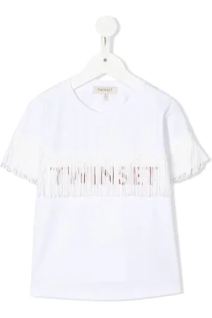 Twin-Set T-shirt frangé à logo imprimé