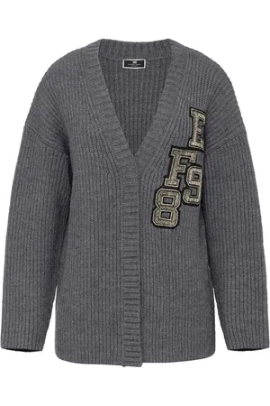 Elisabetta Franchi Cardigan nervuré à patch logo