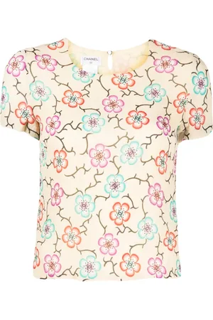 CHANEL T-shirt CC à fleurs (2001)