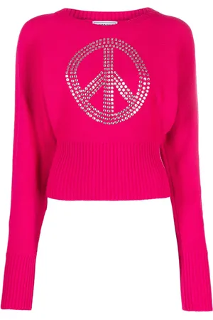 Moschino Pull crop à logo strassé