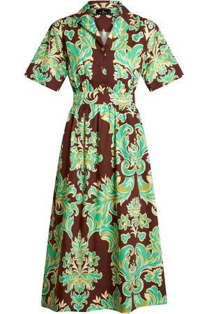 Etro Robe-chemise en coton à imprimé Venus