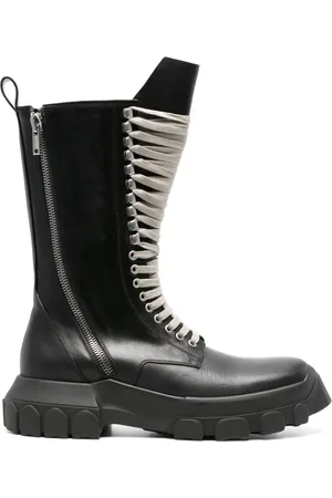 Rick Owens Bottes Army Tractor en cuir