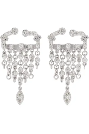YVONNE LÉON Boucles d’oreilles en or blanc 18ct pavées de diamants