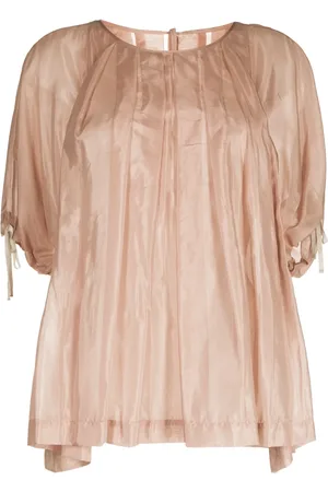 Shanshan Ruan Blouse plissée à manches courtes