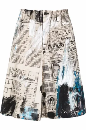 YOHJI YAMAMOTO Short à imprimé graphique