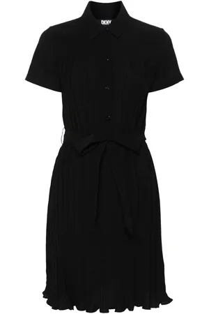 DKNY Robe mi-longue plissée à taille ceinturée