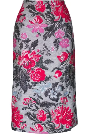 Carolina Herrera Jupe mi-longue à fleurs en jacquard